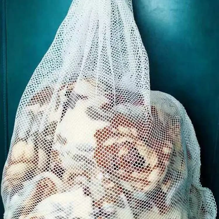 Large mesh laundry bag, solid color, with coulisse, anti-fouling, anti-deformation, 60x90cm