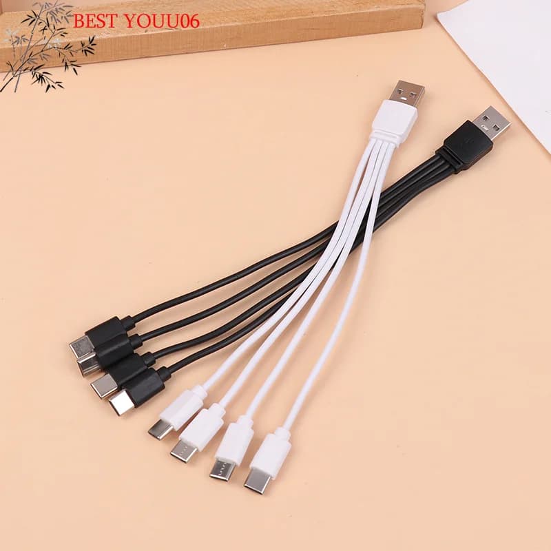 USB C 4 charger cable in 1 from 20 cm, 4 door USB splitter cable, C type connector for mobile phones, smartphones and tablets