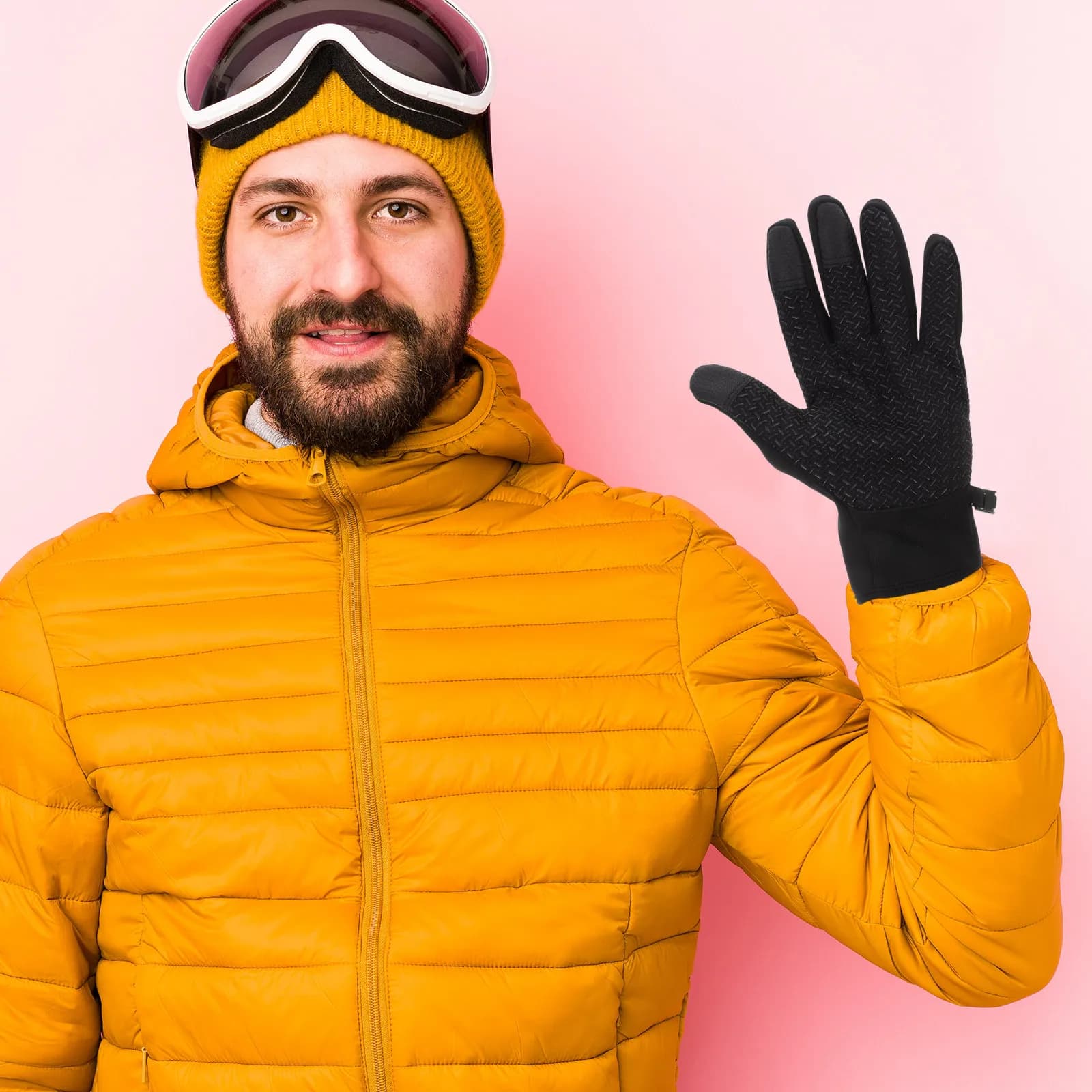 1 paio di guanti touchscreen impermeabili e isolati da uomo, spessi, antivento, caldi, per ciclismo, fitness, pattinaggio, pesca, sport all'aria aperta
