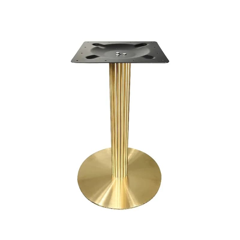 Base per Tavolo da Pranzo in Metallo con Gambe in Acciaio Inox Spazzolato Titanio Oro, Modello Gatling Tube, Bestseller per Arredamento Commerciale
