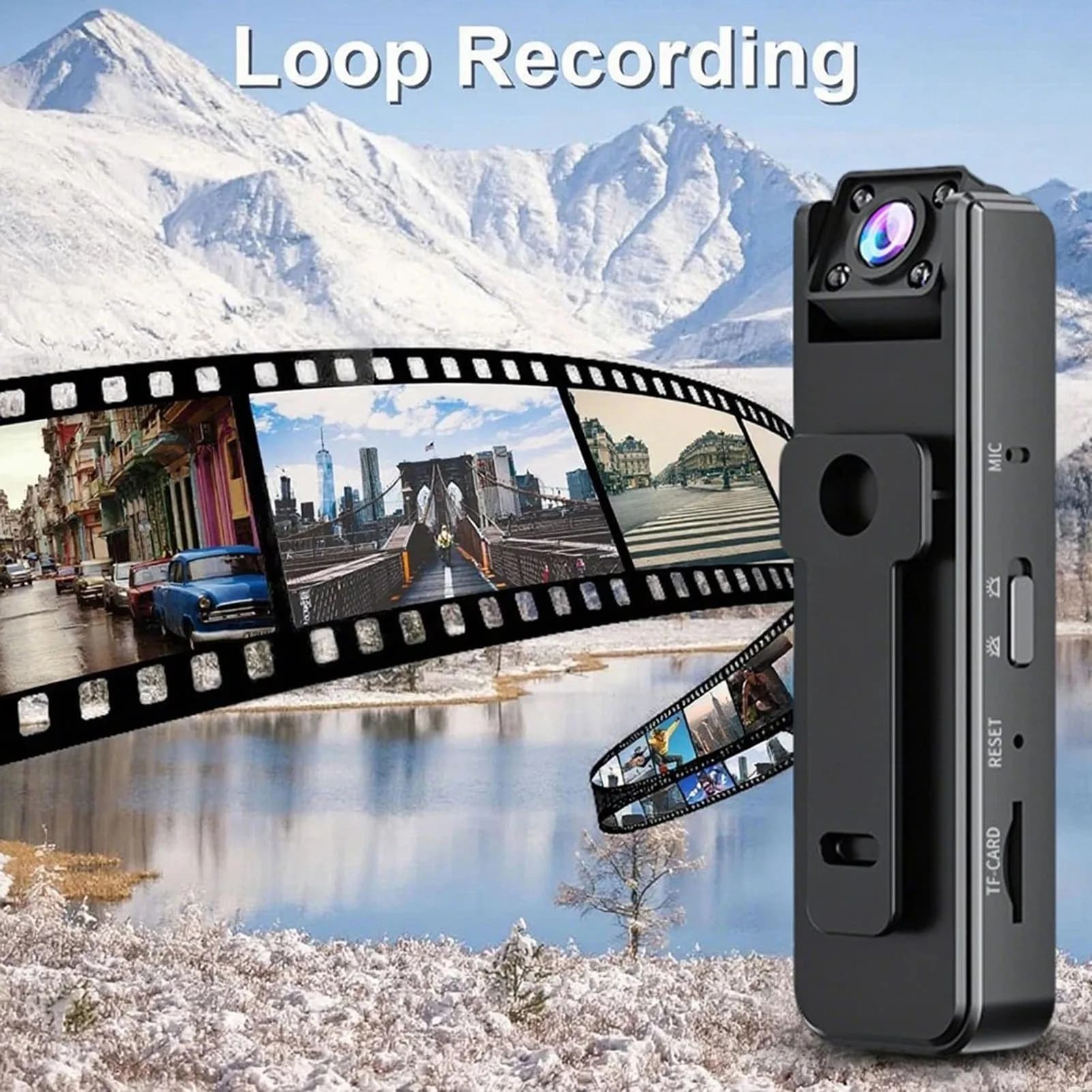 Portable digital camera with remote control 180 ° Snorkeling rotating lens for outdoor camping exploration