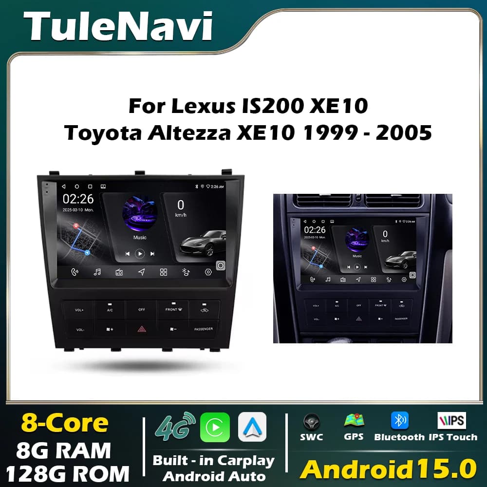 Android 15 Car Radio Multimedia Player For Lexus IS200 XE10 Toyota Altezza XE10 1999 -2005 GPS Navigation Carplay Stereo Screen