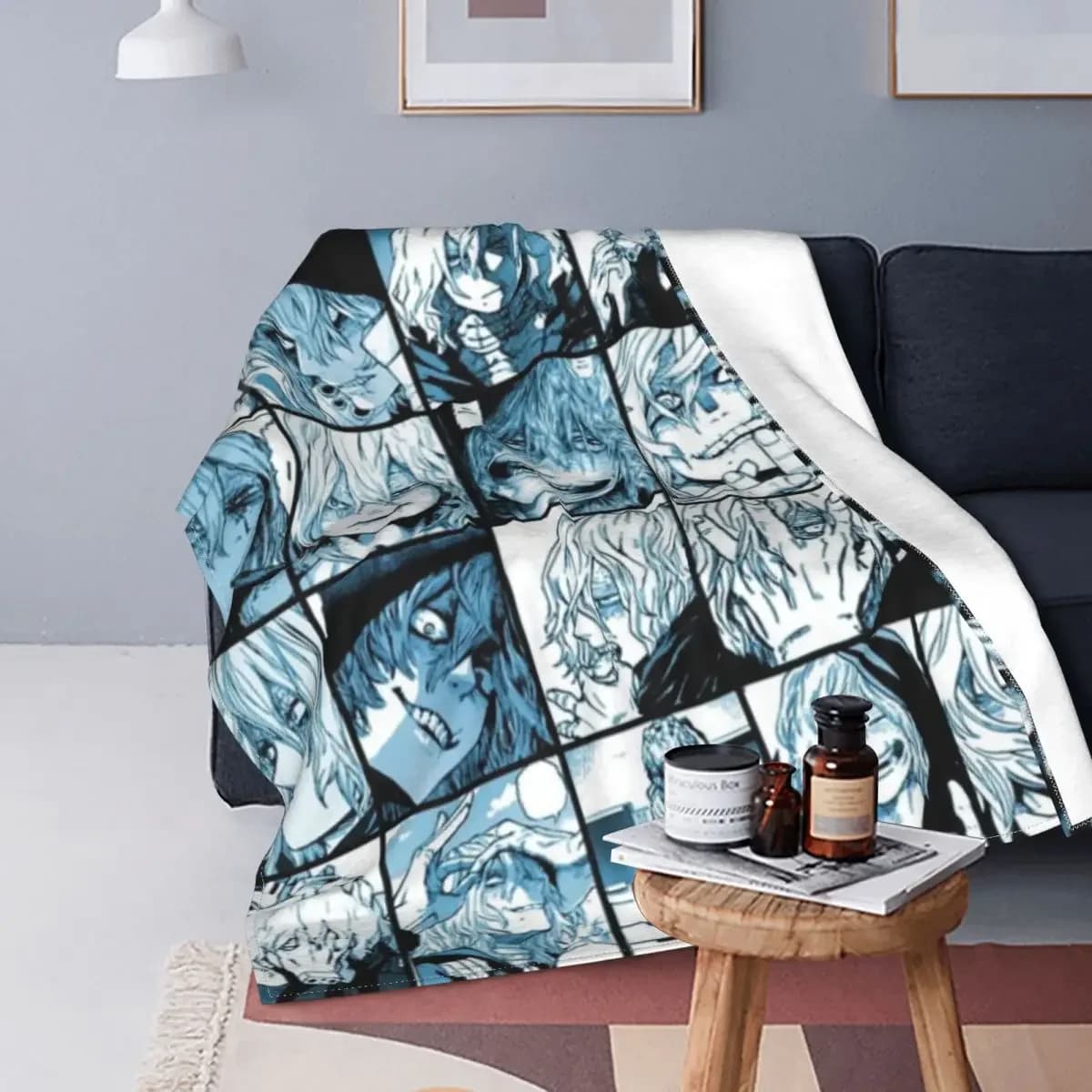 Shigaraki Collage Soft Warm Coral Fleece flanella coperte per letti Plaid coperte e Plaid copridivano copriletto Grinch coperta