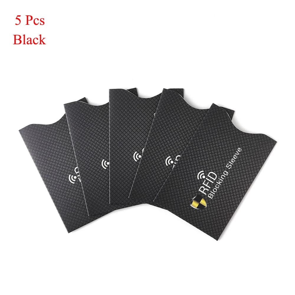 5 pezzi nuove carte di credito banca custodia protettiva in alluminio custodia portafoglio porta carte con blocco RFID