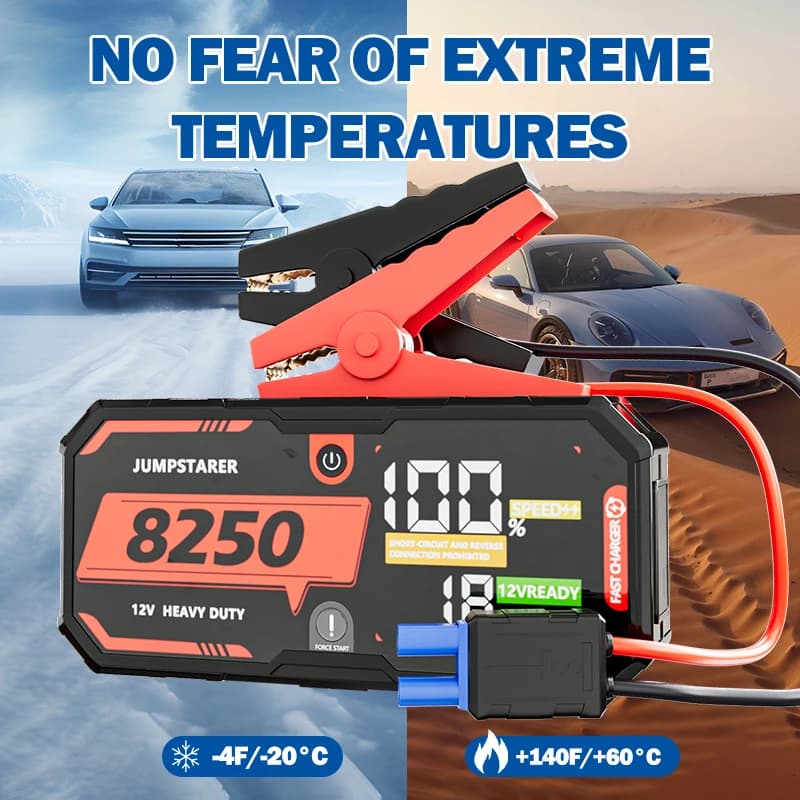 8250A Batteria per auto Jump Starter 12V Pro Booster portatile PD65w 26000mAh Batteria per auto 13L per dispositivo di avviamento booster per auto di emergenza