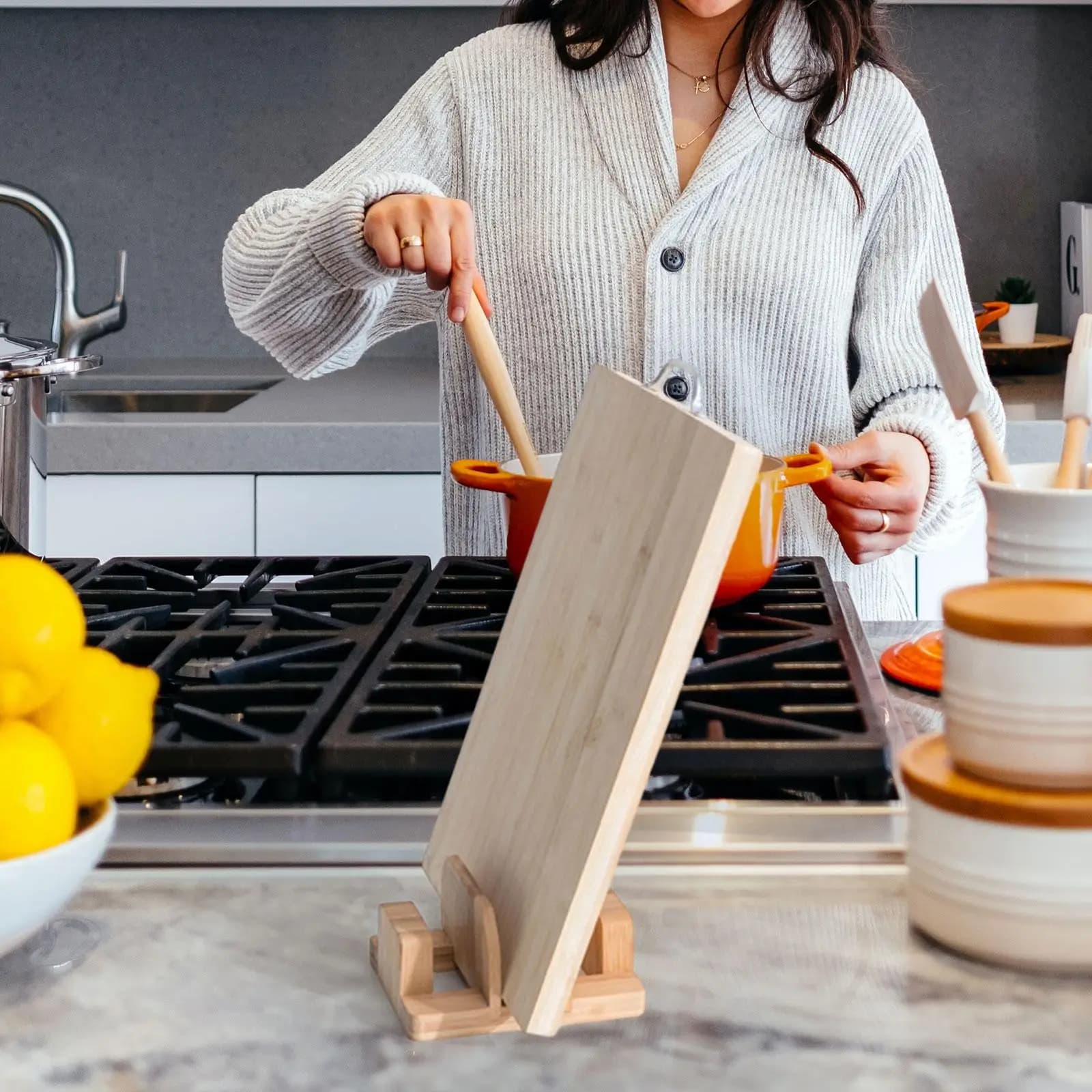 Kitchen Bakeware Pot Lid Rack Bamboo Organizer Shelf Dish Rack Storage for Home Kitchen Accessories
