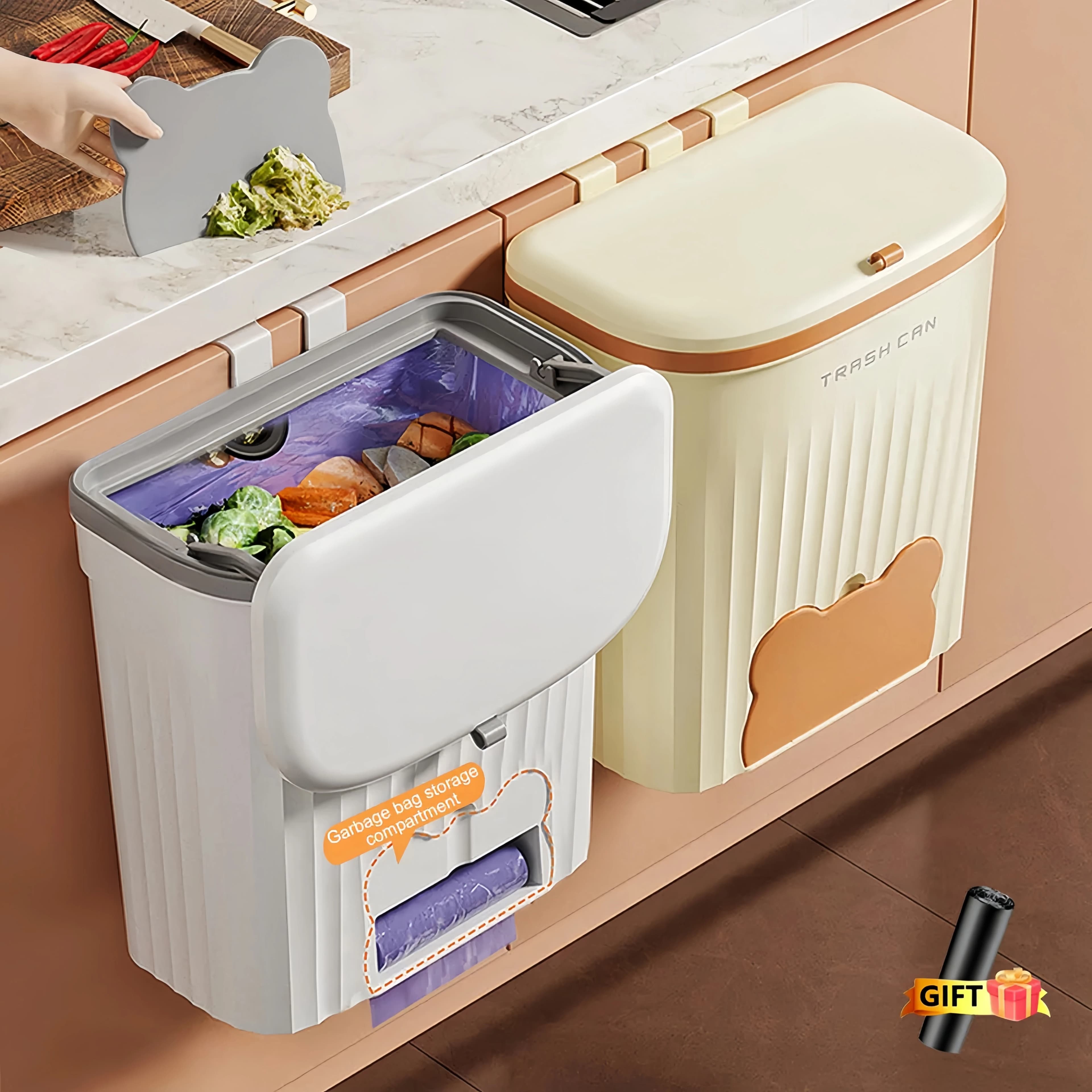Pattumiera da cucina pattumiera a parete con coperchio pattumiera da bagno pattumiera per armadietto sotto lavello cestino per Compost cestino per rifiuti