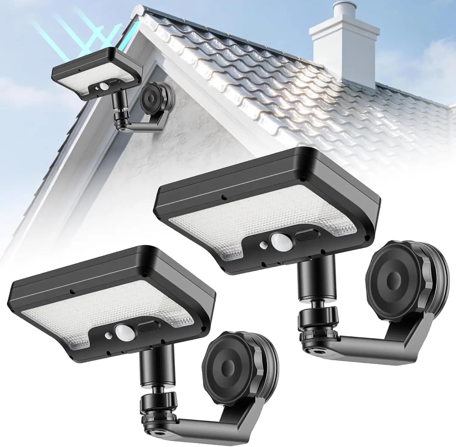 Magnetic Solar Lights Outdoor Motion Sensor, No Drill Installation, 92 LED 270° Wide Angle Magnetic Solar Light