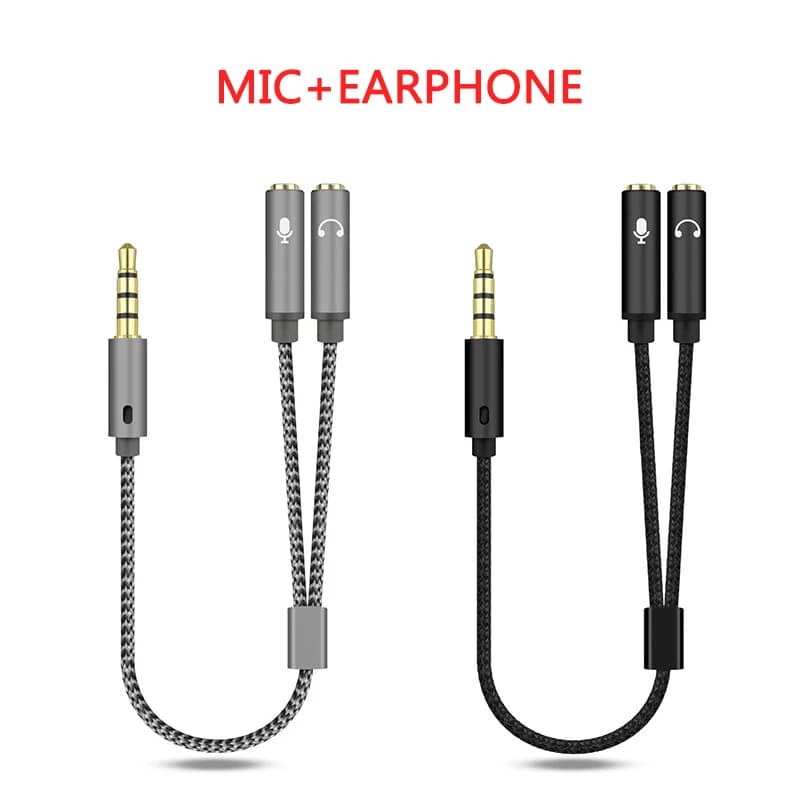 Splitter per cuffie Audio da 3,5 mm + microfono Splitter per cuffie stereo Audio Cavo jack a Y da 3,5 mm a 4 poli per PS4, cuffie da gioco per PC, Xbox One