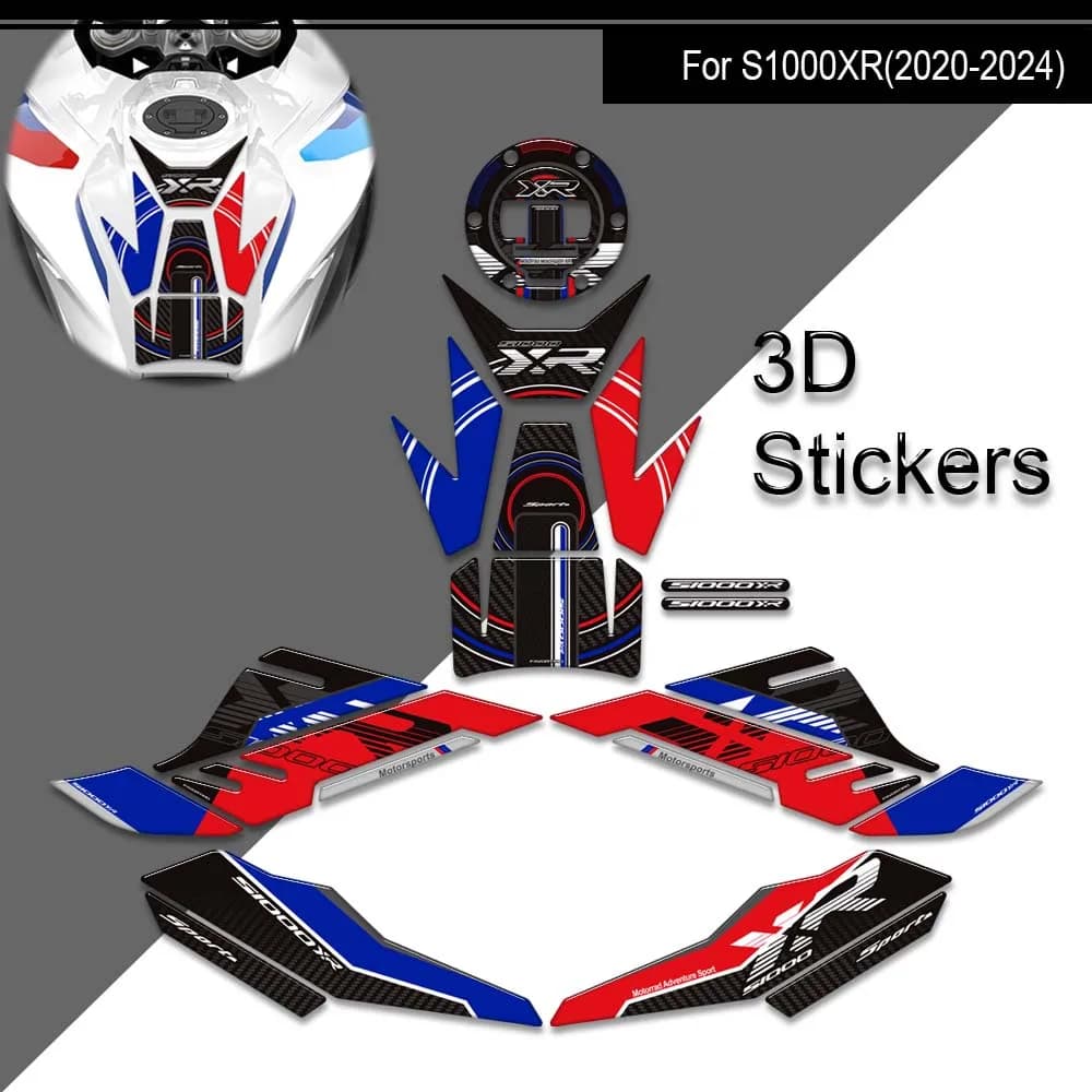 Accessori moto Decalcomanie Per BMW S1000XR M1000 M1000XR 2020-2024 Lisca di Pesce Olio Combustibile Rilievo del Carro Armato di Protezione 3D adesivi