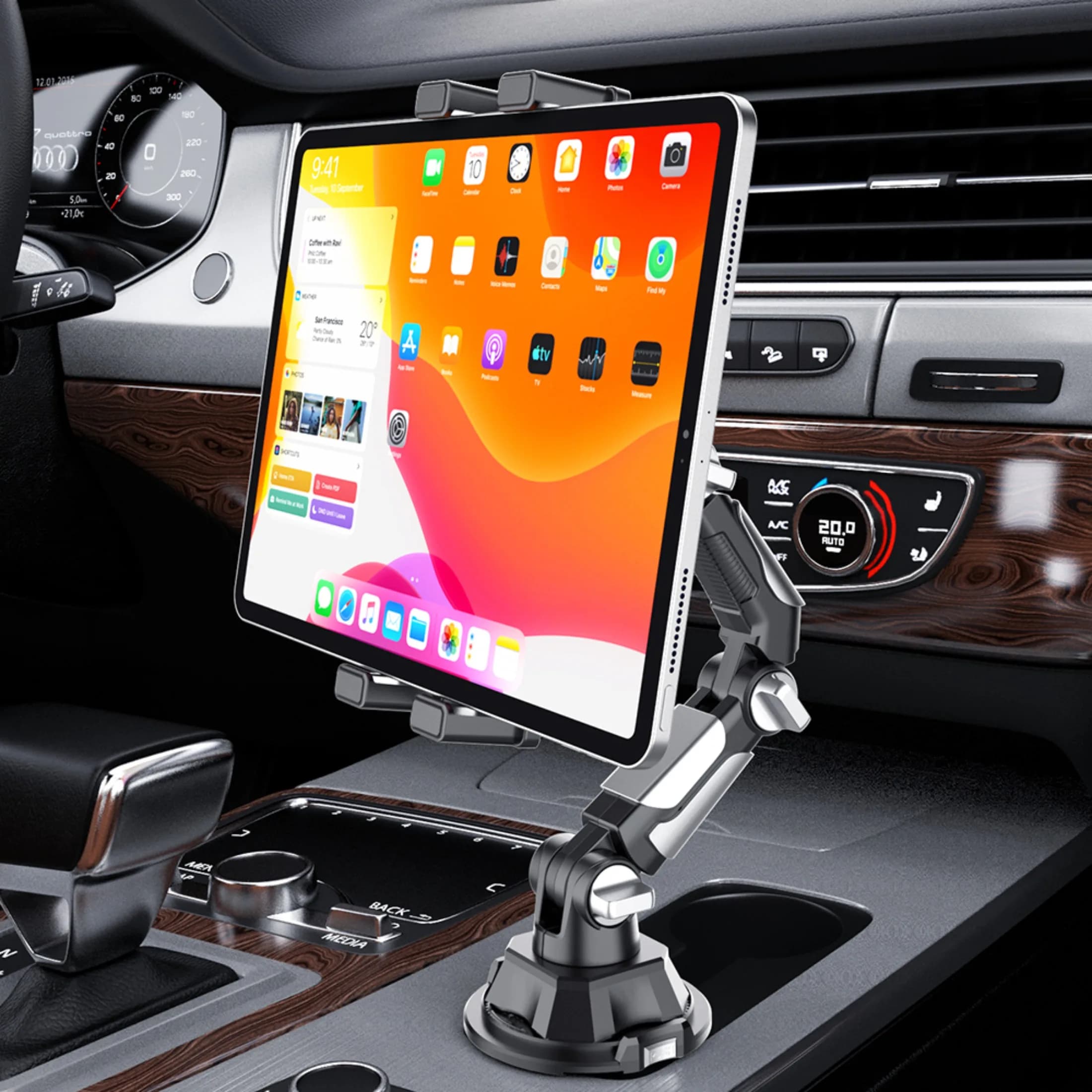 Cup Phone Tablet Mount for Car, Universal Adjustable Car Cup Phone Holder, Long Arm with 360°Rotation Cup Holder Phones Mount for Car, Compatible with Ipad and Smartphones(S258)