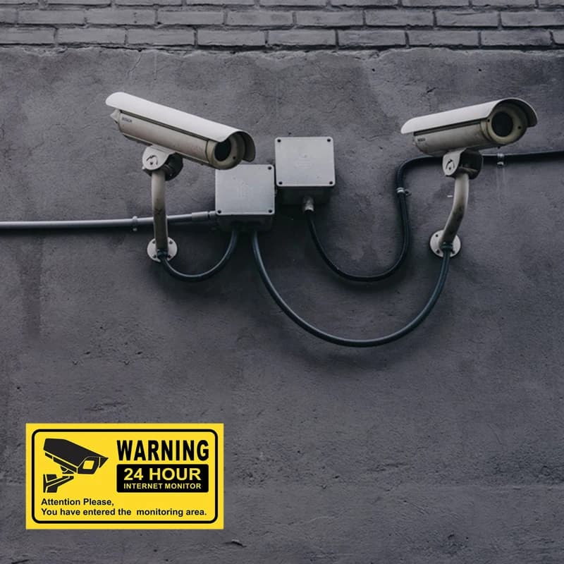 Adesivi per auto con avviso di videosorveglianza 24 ore su 24, 10 pezzi, per telecamere di sicurezza CCTV.