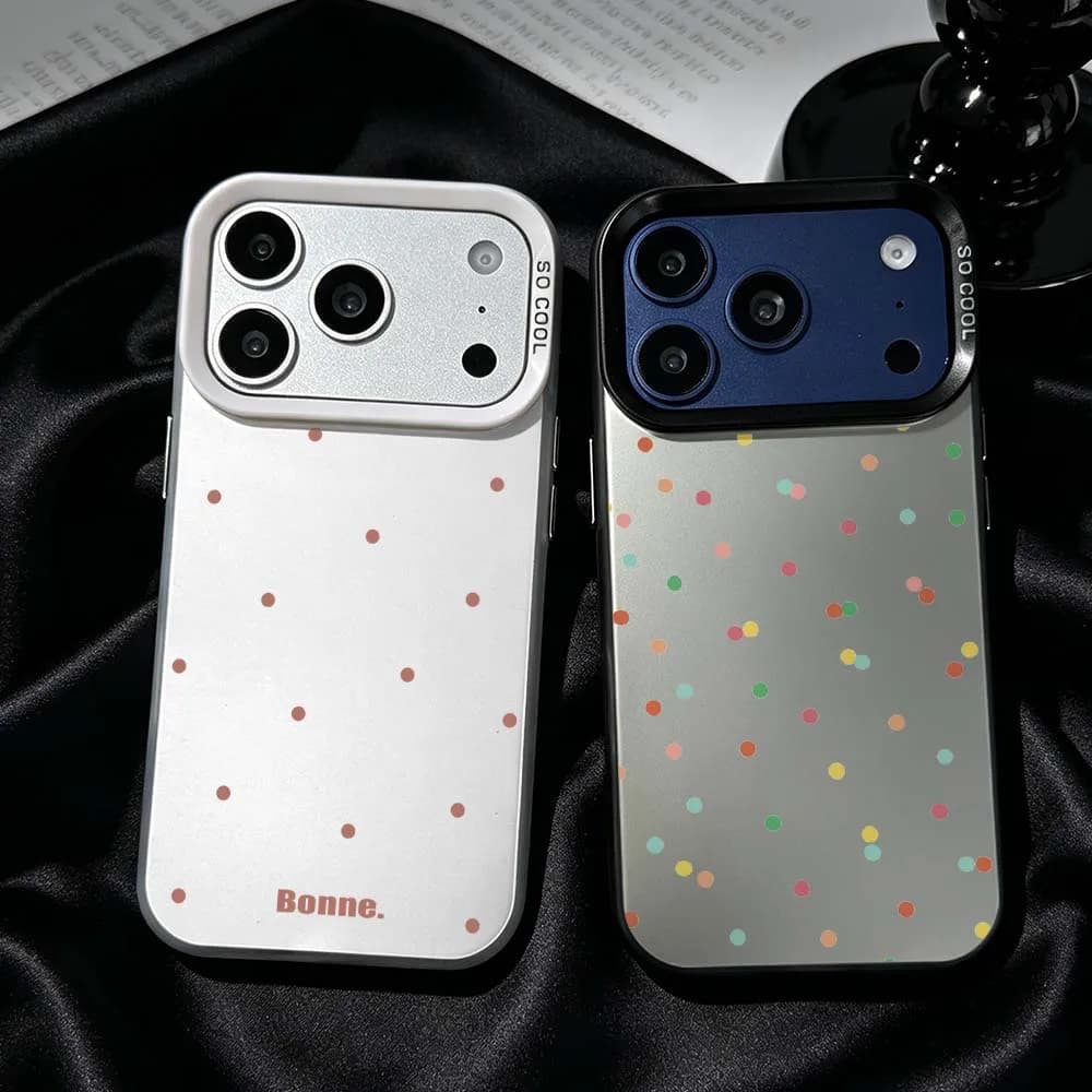 Cartoon Dots Pattern Art For iPhone 17 Air 16 15 14 13 12 Mini 11 Pro Max Plus Shockproof Plating Matte Cover Phone Case