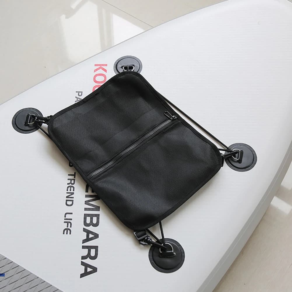 Borse a rete portaoggetti verticali in PU per paddle board, impermeabili con fibbia regolabile e fissa, accessori per kayak