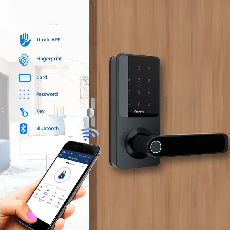 Orbita All'ingrosso Us Small Size Tt Lock Keyless Tuya Wifi App Rfid Password Impronta digitale biometrica Serrature per porte Smart Home con chiave