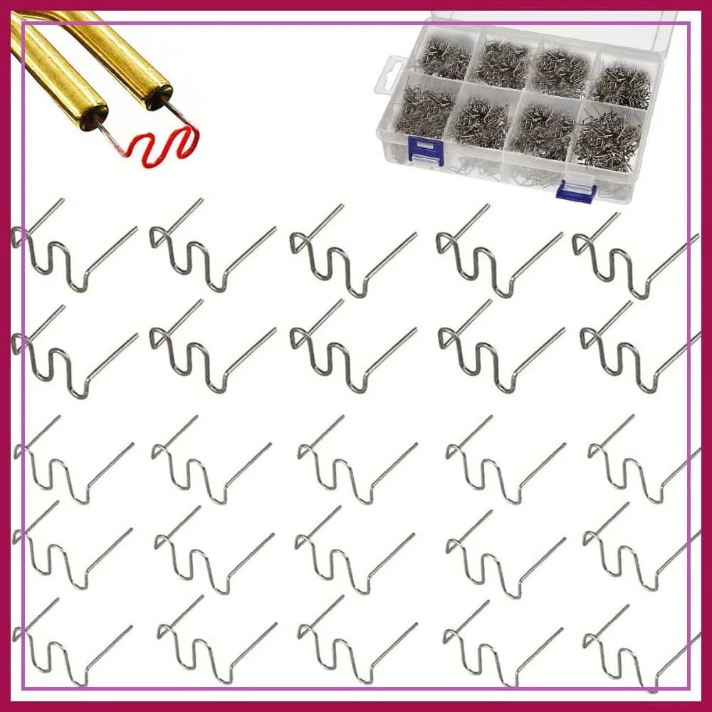 1000 Pezzi Graffette di Riparazione in Plastica 0.8mm 0.6mm per Saldatrice a Caldo, Paraurti Auto, Cruscotti, Portalampade
