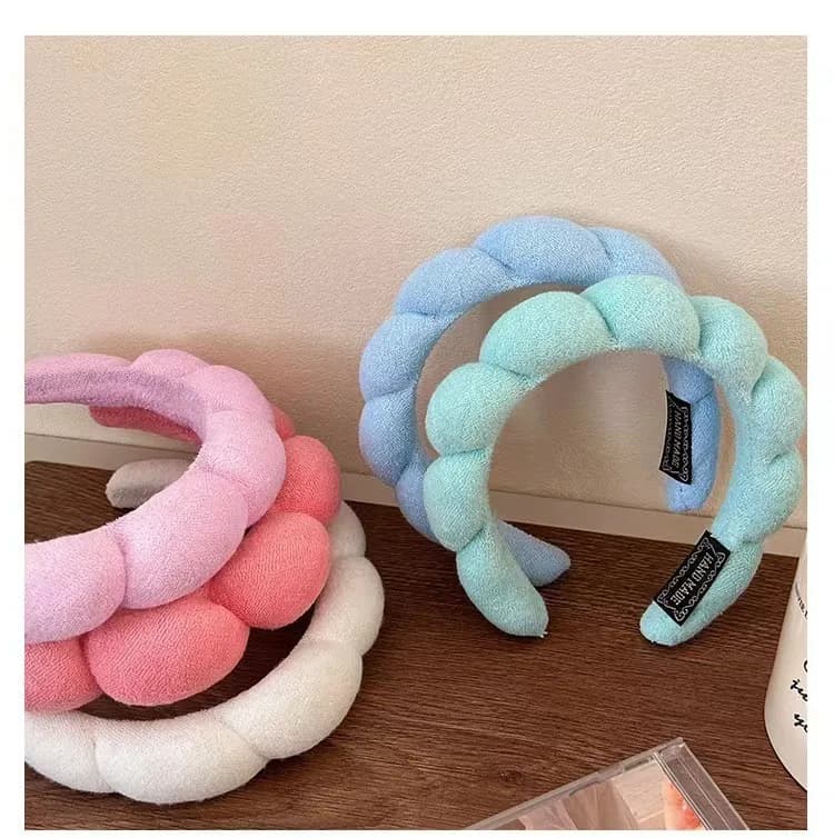 Fashionable Microfiber Cleaning Bracelets Scrunchies Inflated Fascia Spa Bubble Band to Wash Face Makeup Shower Skin Care