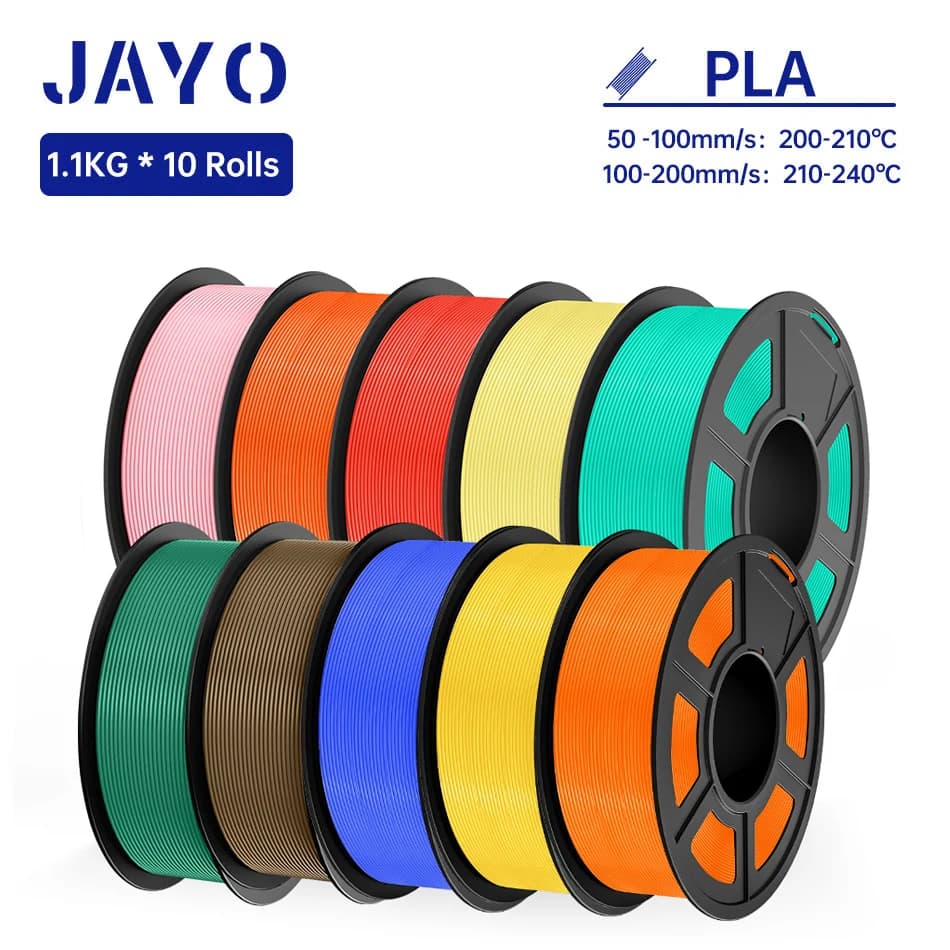 Filament JAYO PLA 3D Printer Filament from 1.75 mm Ordered Filament wrapped 10 rolls PLA Multicolor 3D Printer Materials FDM