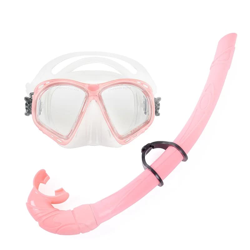 New set of diving glasses with large frame, snorkeling mask, breathing equipment, swimming and diving training mask