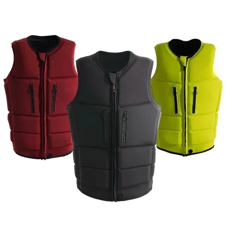 Giubbotto di Salvataggio in Neoprene con Schiuma PVC, Giubbotto di Sicurezza per Adulti con Tasca, per Nuoto e Kayak