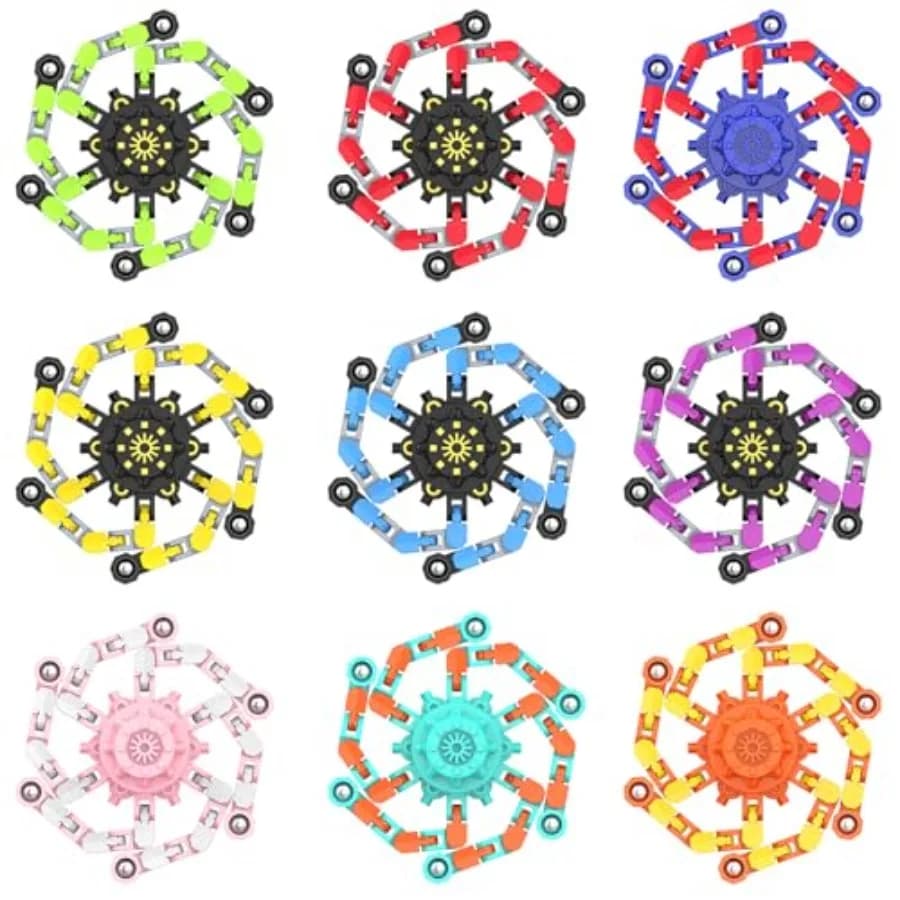 Gadget per Cesti di Pasqua: Fidget Spinner Trasformabili, Divertenti Giocattoli Sensoriali Antistress, Robot DIY a Catena Deformabile