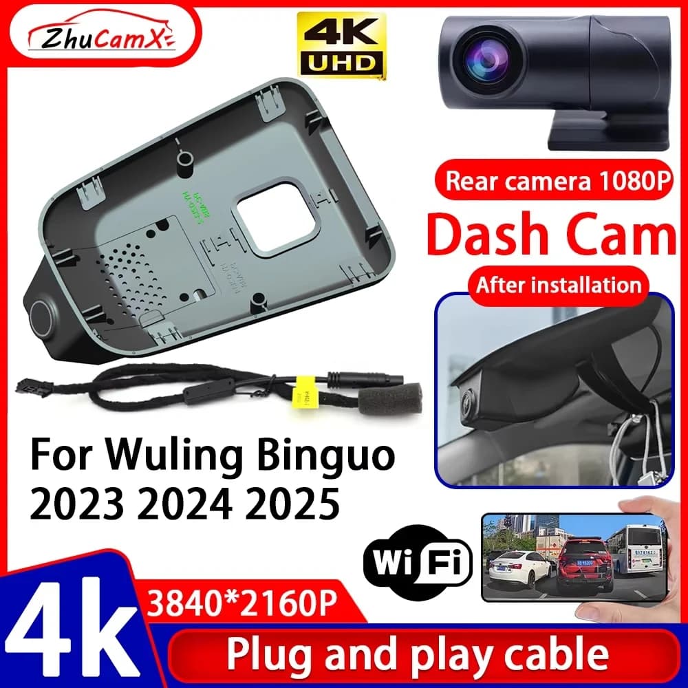 ZhuCamX 4K UHD Plug and Play DVR for car Dash Cam for Wuling Binguo 2023 2024 2025