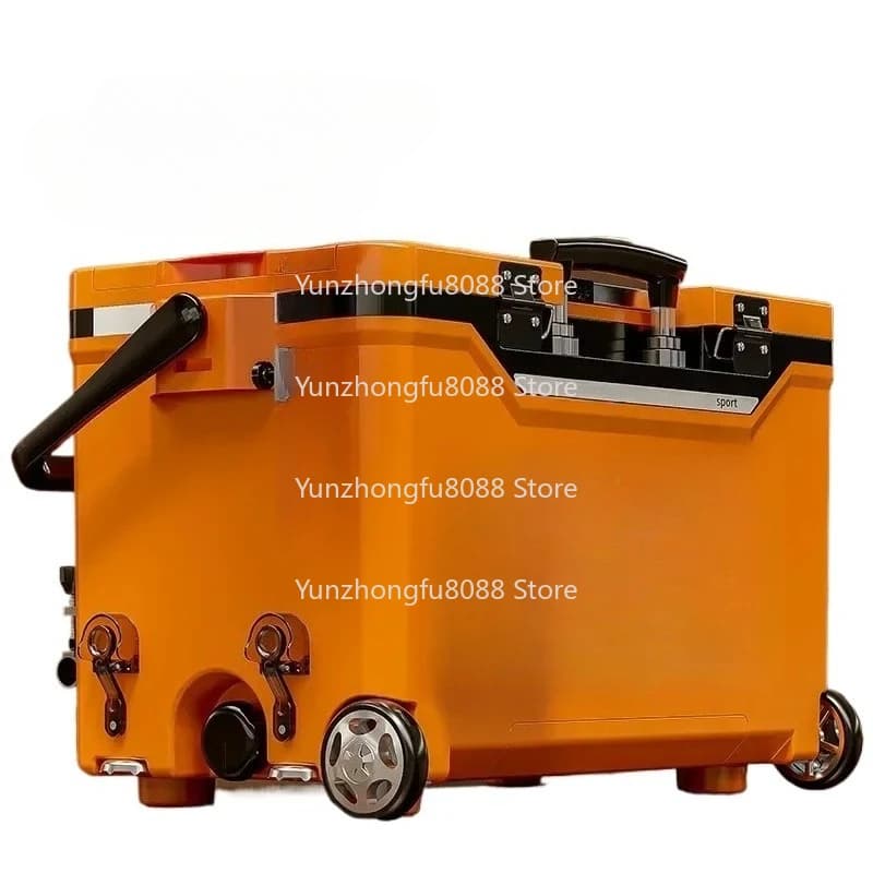 39 litre outdoor ice box fishing gear box with outdoor fishing wheels