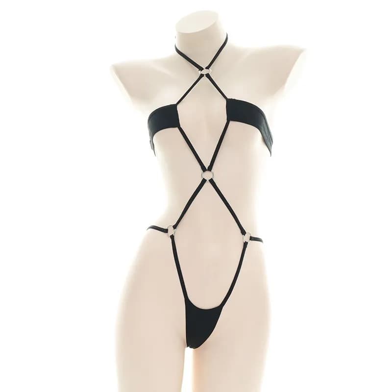 Sexy three-point lingerie sexy cosplay cute maid uniform bikini cat anime cos funny sexy underwear black Lolita nightwear