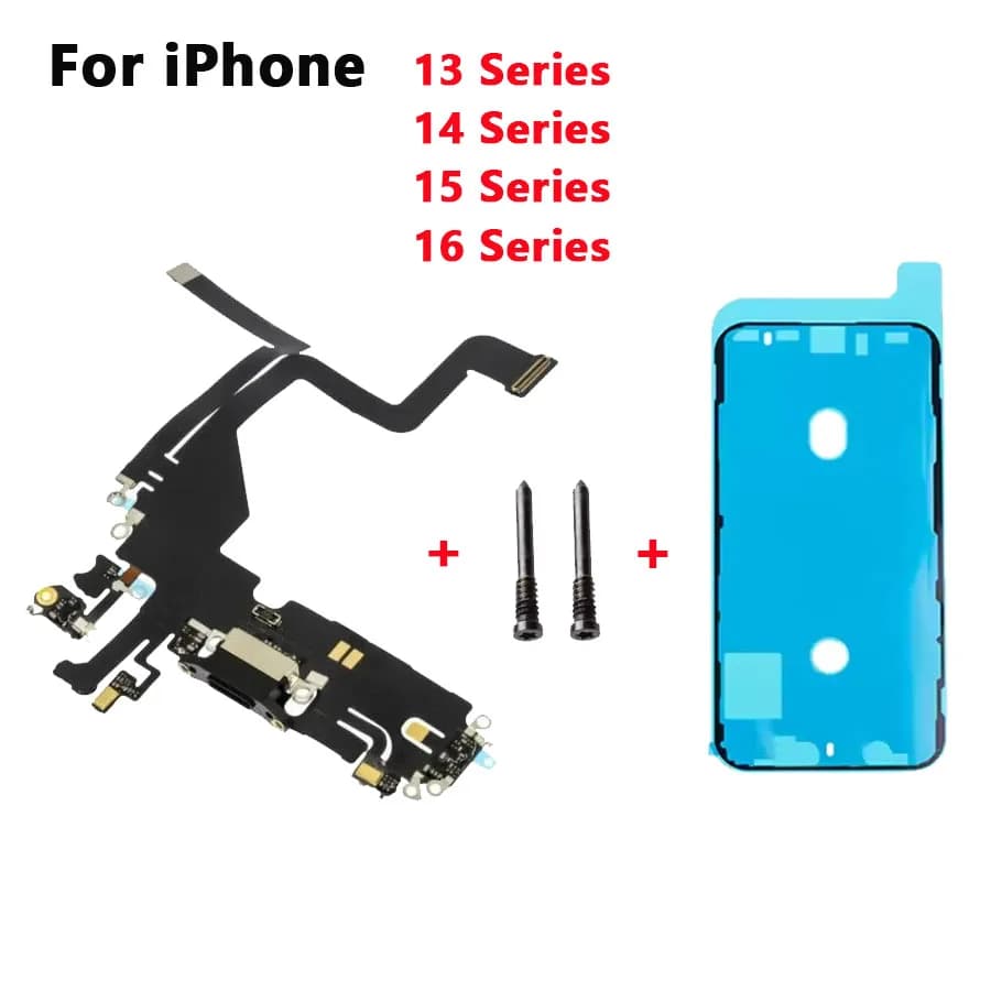Cavo flessibile per porta di ricarica per iPhone 16 Pro 15 Plus 14 Pro Max 13 Mini connettore dock per caricabatterie USB con riparazione a nastro per microfono