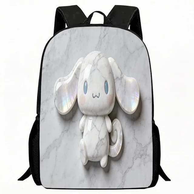 Borsa per bambini Simpatico zaino con stampa di animali dei cartoni animati con effetto 3D e texture marmorizzata, leggero, traspirante, con spallacci regolabili, per la scuola