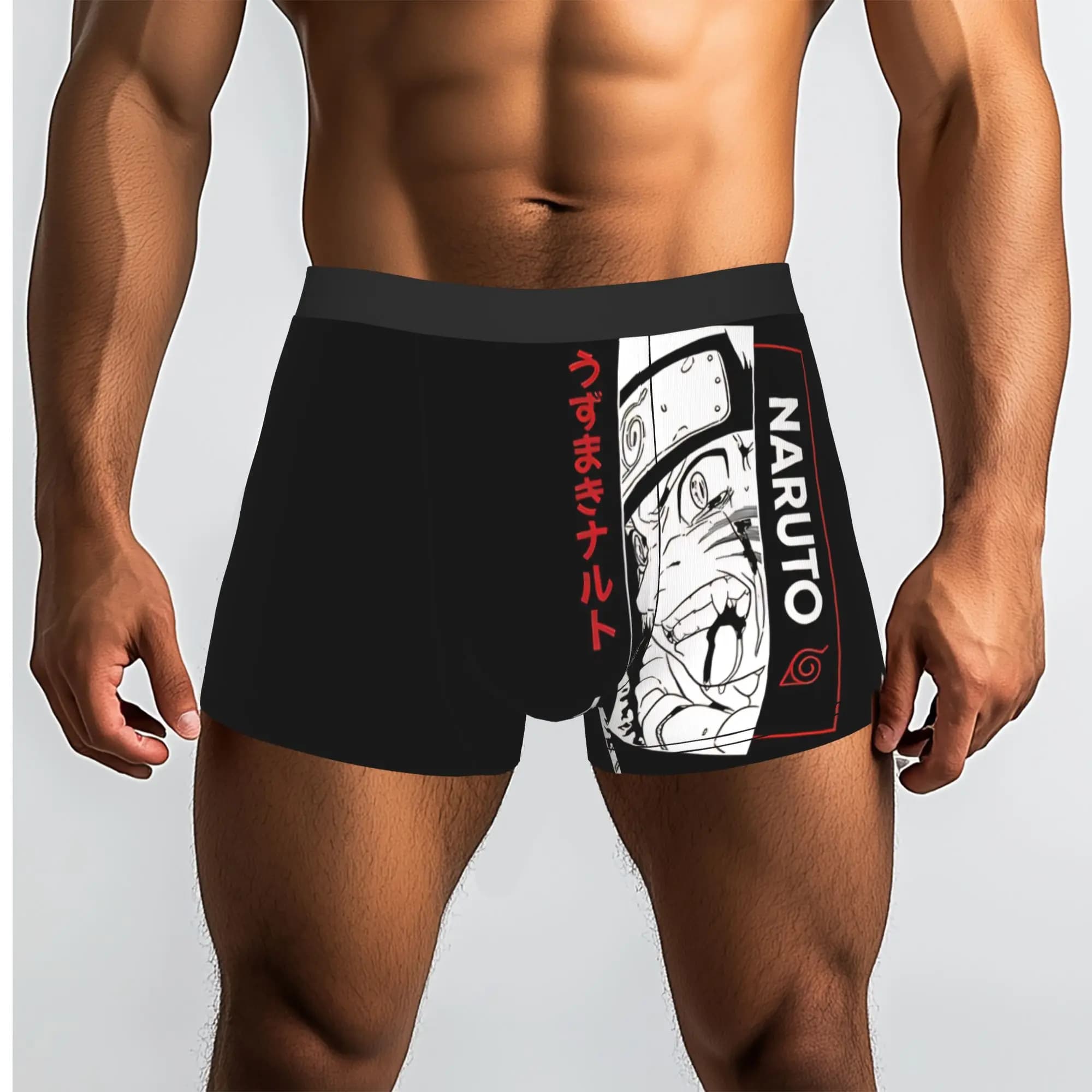 Naruto Uzumaki Naruto Bandai NARUTO Mutande da uomo Mutandine da uomo Intimo maschile Pantaloncini comodi Boxer