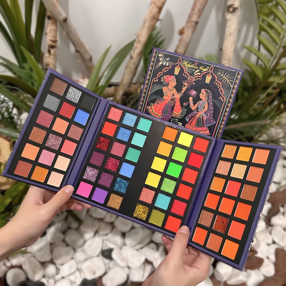 72 Color Rainbow Shades Table Shimmer Glitter Pigment Table Opaque finish Naked makeup palette all in one for music