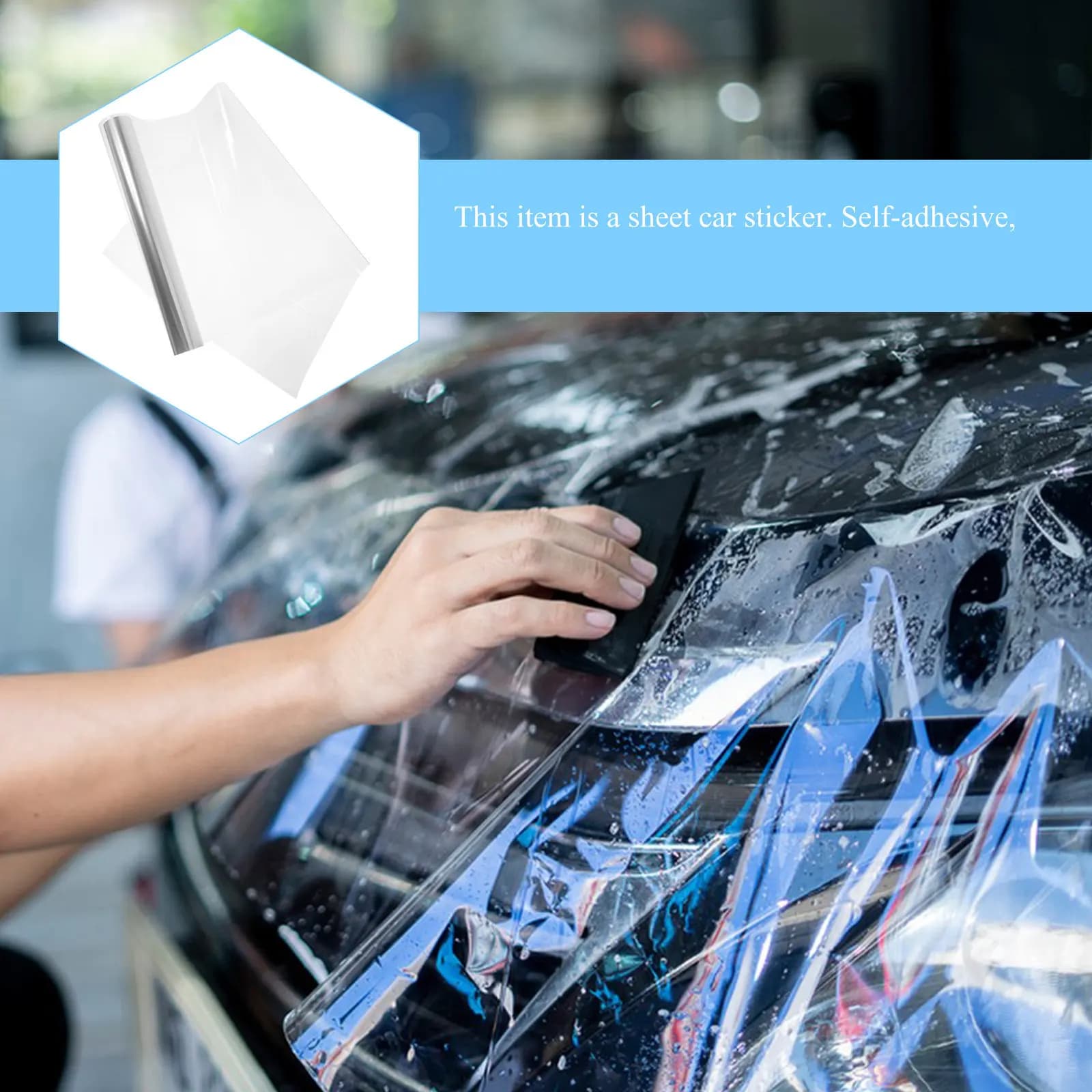 Pellicola Adesiva Trasparente in PVC 30x300cm per Auto, Impermeabile, Resistente ai Graffi, Estensibile, per Auto, Moto, Laptop