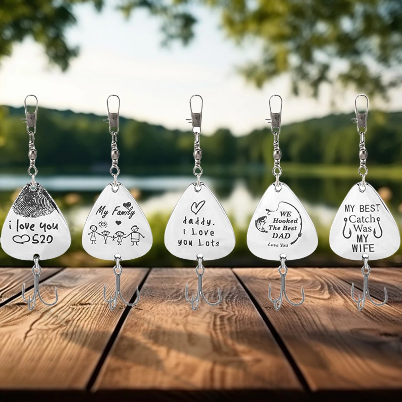 5pcs Metal Spoon Spinner Fishing Lure with Tackle Box Spoonbait Crankbaits Artificial Bait Gifts for Dad