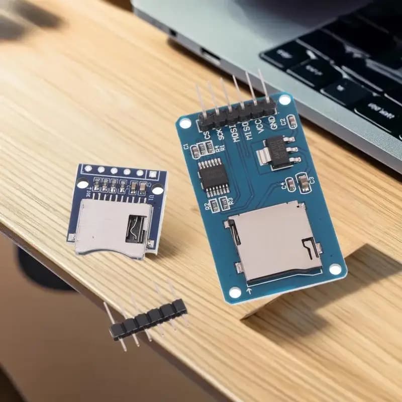 2 moduli lettore di schede Mini TF con interfacce SPI incluse; Contiene alimentazione 5 V/3,3 V; Viene fornito con chip convertitore di livello per KIT FAI DA TE.