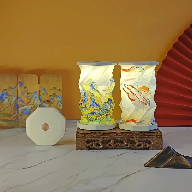 Luce Notturna LED Pieghevole e Rotante, Lampada Atmosferica Compatta, Regalo Creativo Portatile, Decorazione
