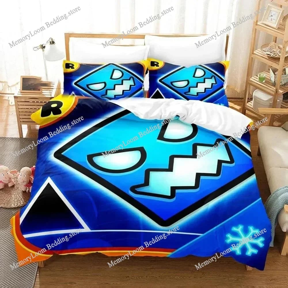New Geometry Dash Set biancheria da letto Singolo Twin Full Queen King Size Set letto per bambini per adulti Set copripiumino per camera da letto Stampa 3D Gioco Anime