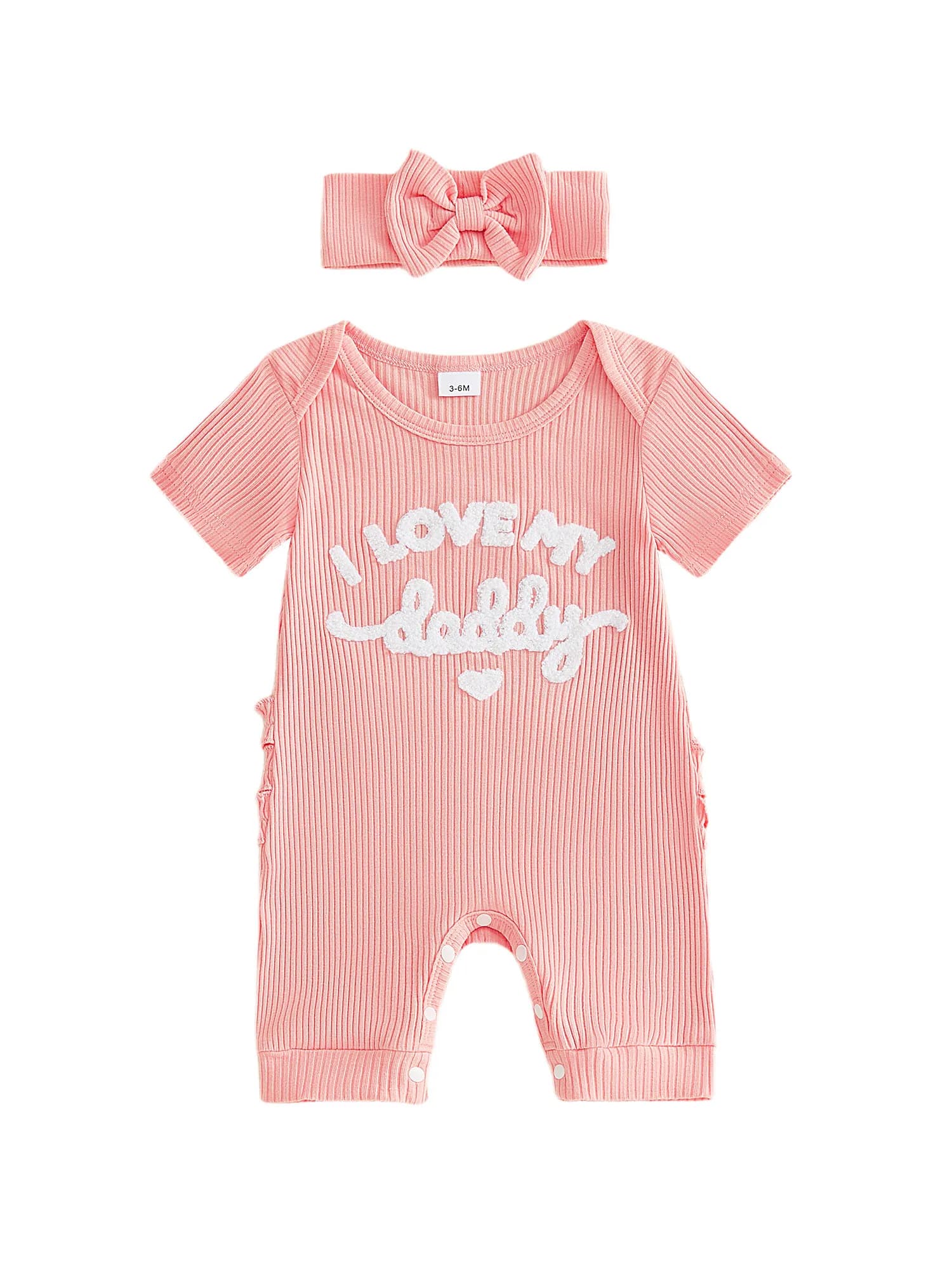 Simpatico set da 2 pezzi per bambine con top con maniche arricciate con stampa floreale e pantaloncini in denim con fascia per capelli abbinata inclusa