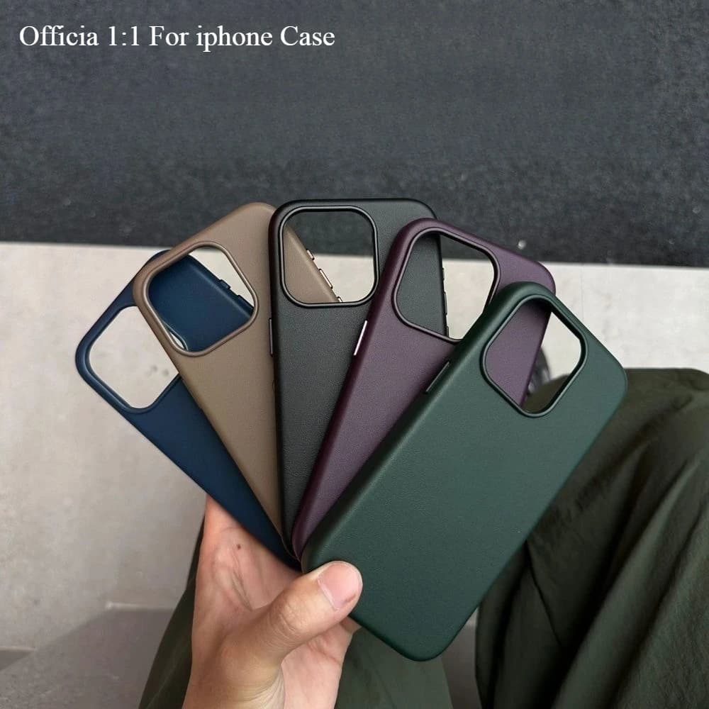 Official 1:1 for Magsafe Leather Case for IPhone 16 15 14 13 17 Pro Max Case Original Wireless Charging Magnetic Cover