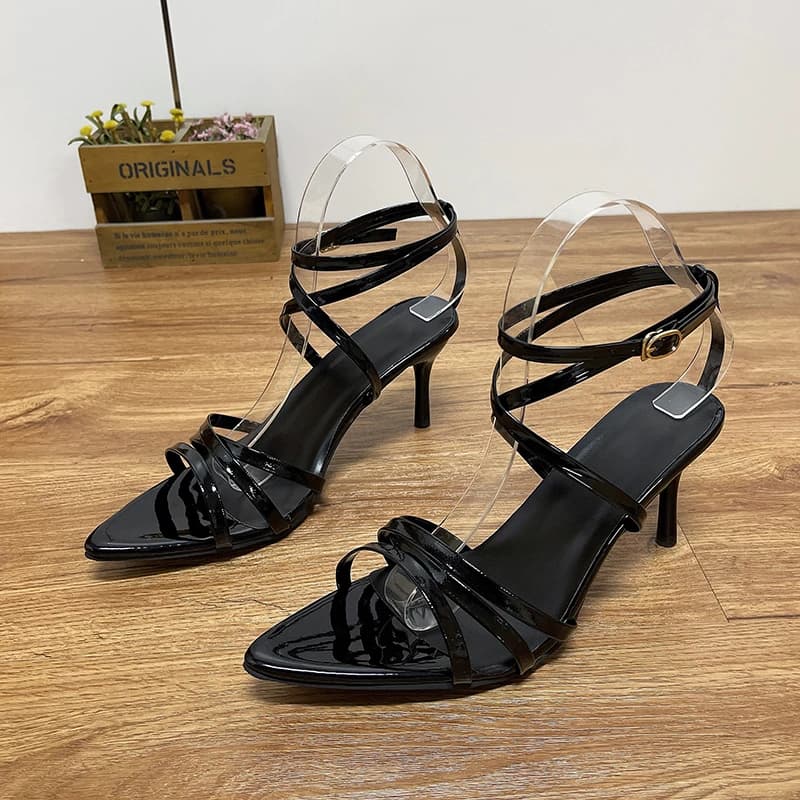 Sandali Sexy con Tacco Alto a Punta Aperta 2026, Stiletto con Cinturini, Modello Xia per Signore