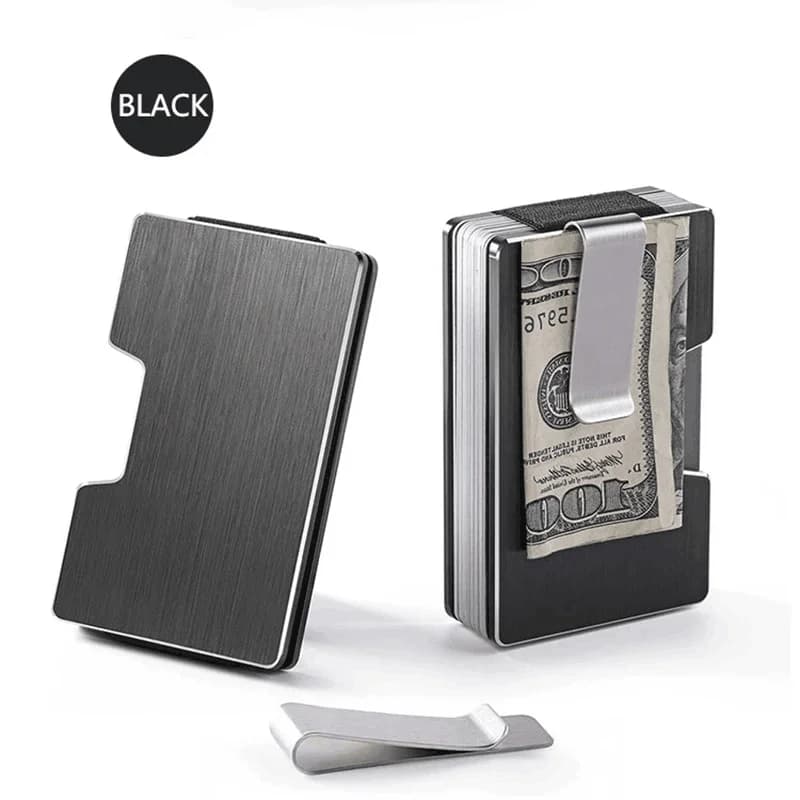 Minimalist Business Card Holder Wallet RFID Credit Visit Cardholder Money Clip Small Metal Wallets for Men Women Porte-cartes