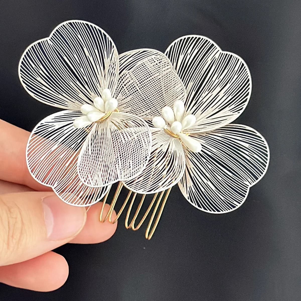 Set di Eleganti Fermagli per Capelli da Sposa, Mollette in Lega con Fiori, Pettini alla Moda, Accessori per Capelli, Regalo per Giorni Speciali