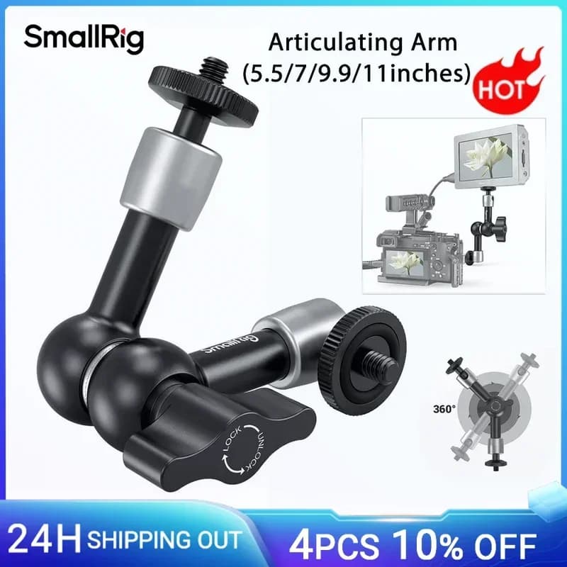 SmallRig 5.5 inches Articulating Arm Adjustable Friction Magic Arm with 1/4 Thread Screw for DSLR LCD Monitor/LED Light 2065B