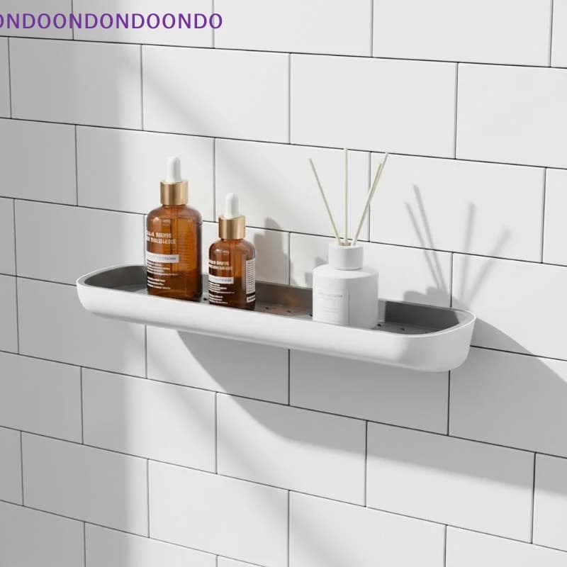 No Drilling Adhesive Bathroom Storage Rack Wall Mount Drainage Design with Towel Bar for Bathroom Counter Organization