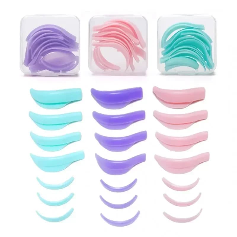 Wholesale 7 pairs silicone eyelashes permanent curler reusable eyelashes lift shield pad tools for lifting eyelashes bearings for permanent eyelashes