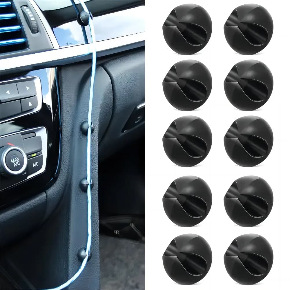 5/10/20Pcs Adhesive Cable Clips Strong Glue Wire Organizer Heat Resistant Cord Holder for Car Dashboard Office Desktop