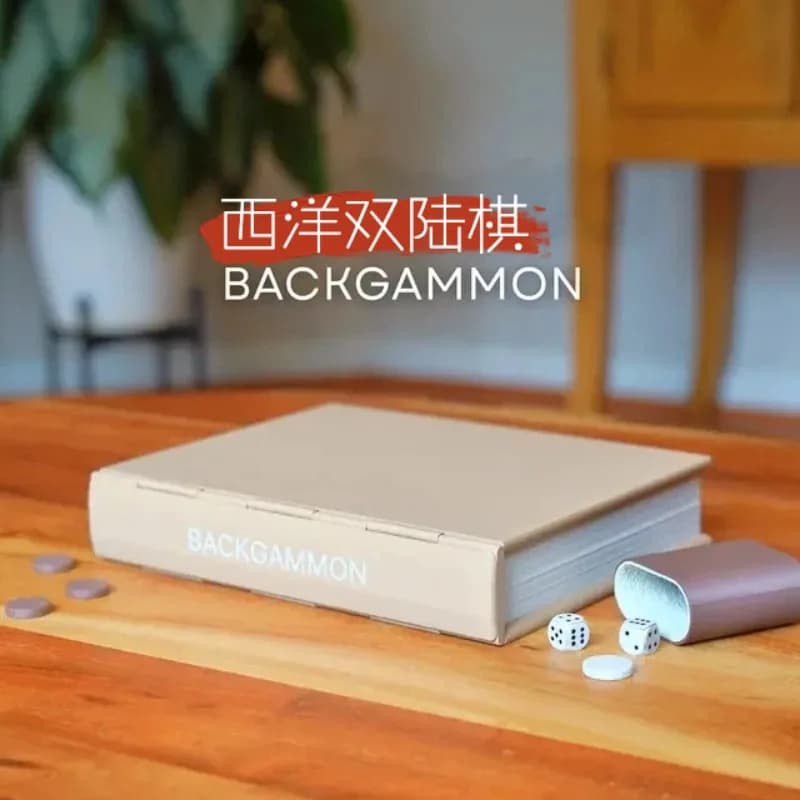 Backgammon Portatile Pieghevole a Forma di Libro, Regalo Creativo, Gioco da Tavolo per il Tempo Libero e l'Intrattenimento