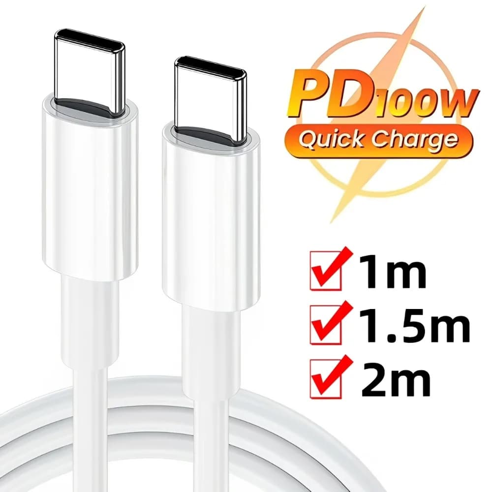 Cavo dati di ricarica rapida da 100 W 60 W PD da tipo C a tipo C per MacBook iPad iPhone Huawei Samsung Xiaomi Linea dati da USB C a C