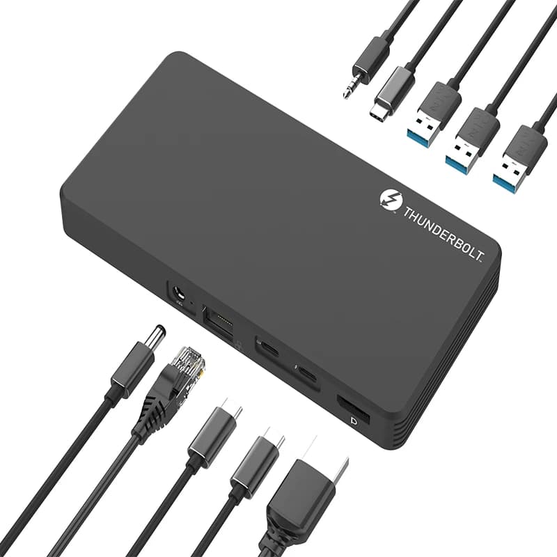 Docking Thunderbolt3 multiporta in alluminio 10 in 1 Stazione hub USB4.0 + custodia SSD PCIe NVME M.2 Dock Thunderbolt 3
