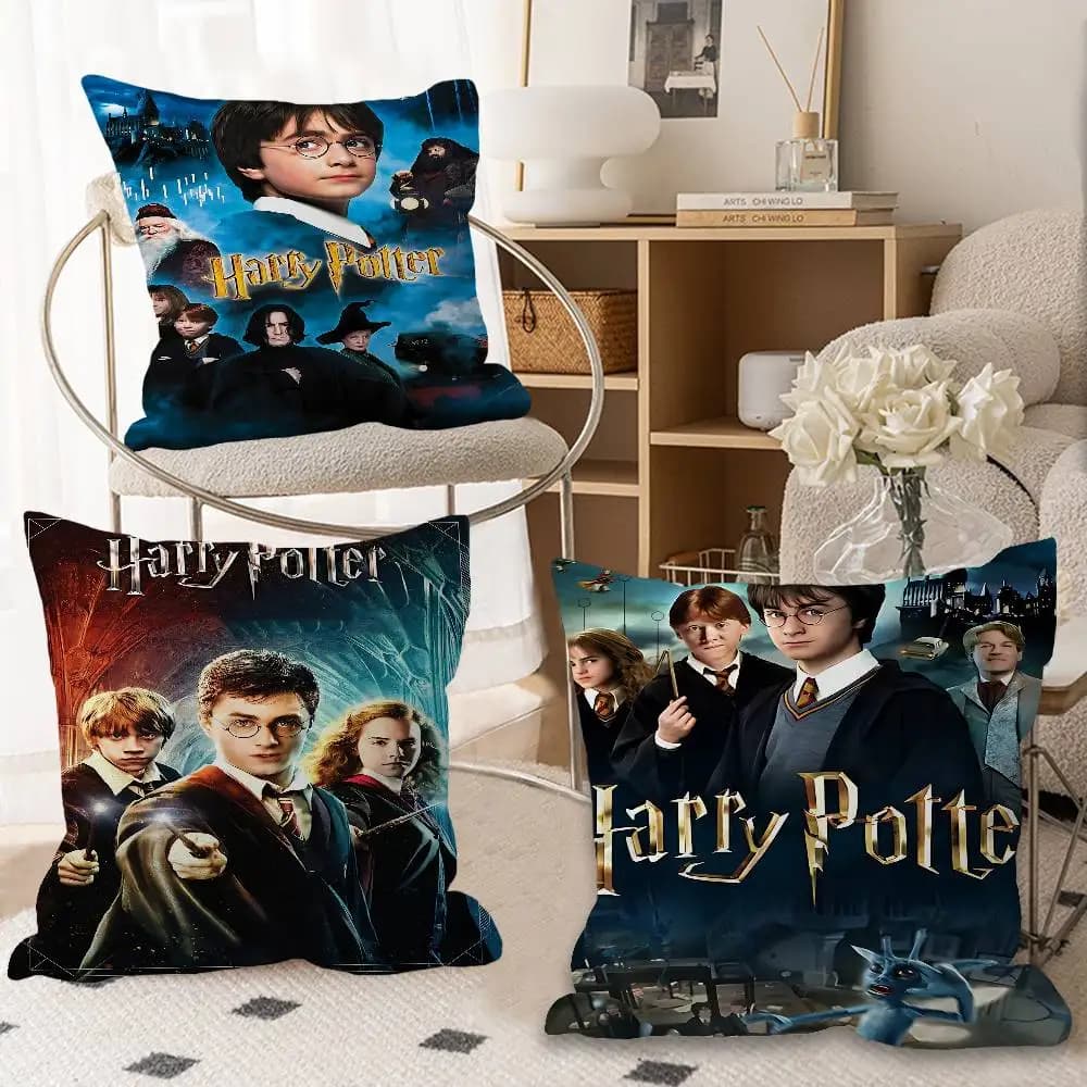 Cuscini Decorativi Personalizzati con Immagini e Testo di Harry Potter, Regali per la Casa 45x45cm